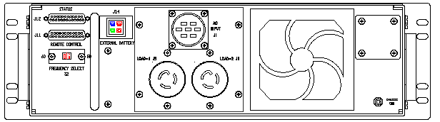 ETI0001-1008 Rugged COTS UPS Standard Rear Panel Layout